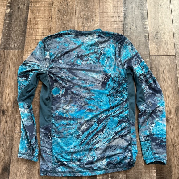 Realtree Aspect Mens Blue Camo Long Sleeve Performance Fishing Shirt Small - Picture 6 of 7